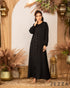 Black Satin-Textured Long Dress 62941